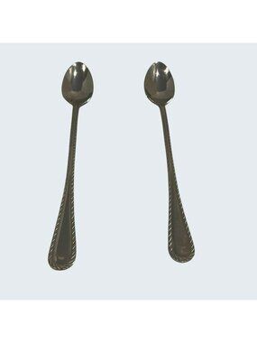 Oneida Belmont Lyons Iced Tea Spoon Lot of 2 Gloss Stainless Flatware China